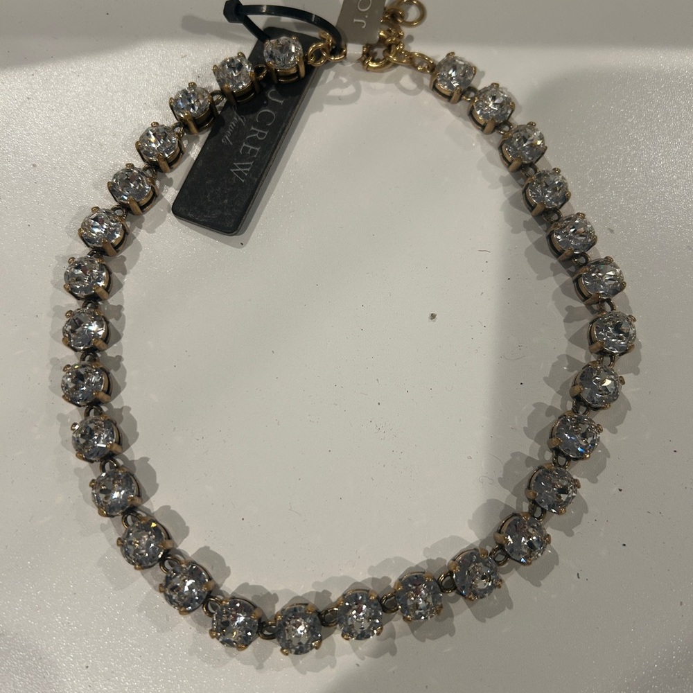 J. Crew Gold and Silver Crystal Necklace